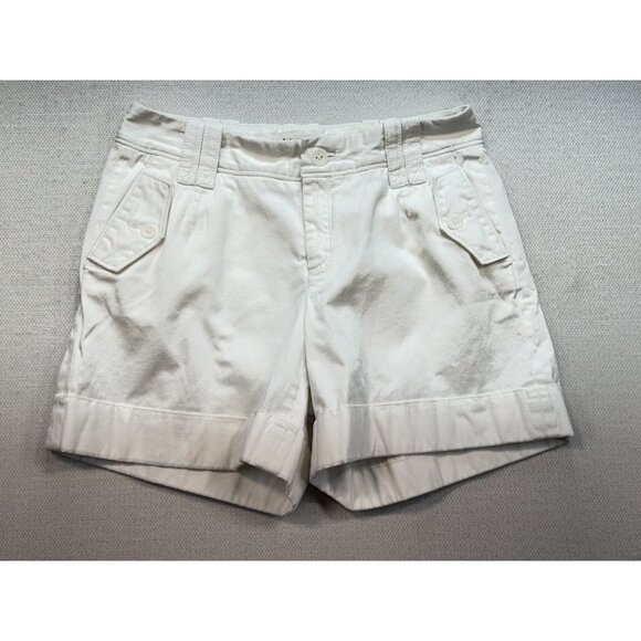 Banana Republic Womens Martin Fit Chino Shorts Size 2 White Summer Casual Pocket - Picture 4 of 12